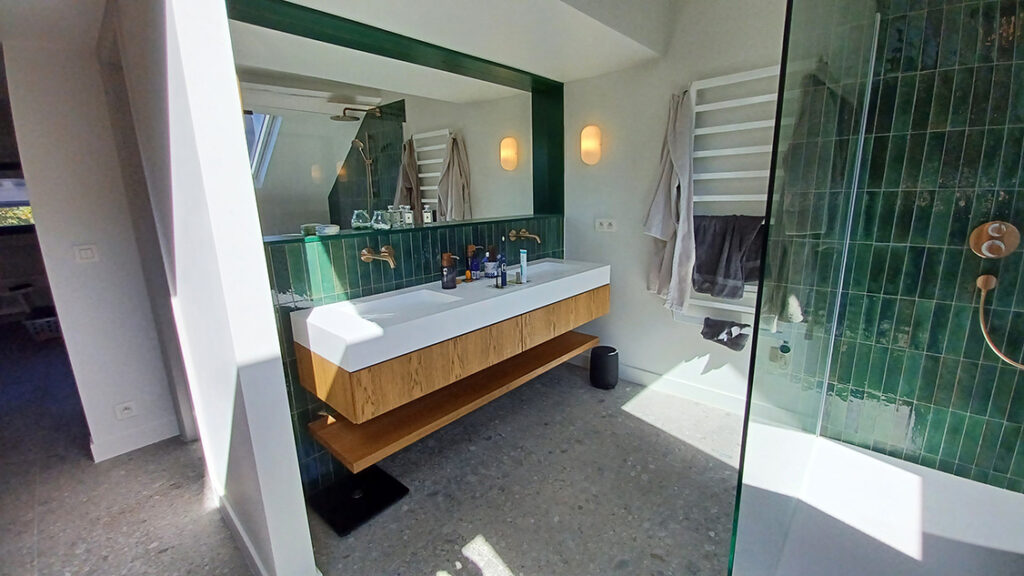 SALLE DE BAIN - chene - corian